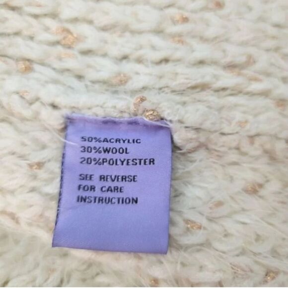 Michelle Nicole Super Soft Eyelash Wool Blend Beaded Sweater Cardigan Size Small - Picture 9 of 11